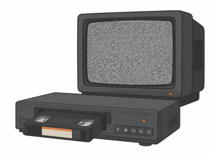 再生できないビデオデッキとテレビの砂嵐
